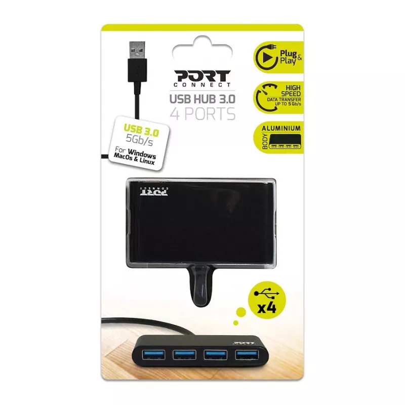 USB-jaotur Port Designs 900121 USB 3.2 Gen 1 Type-A 5000 Mbit/s Must