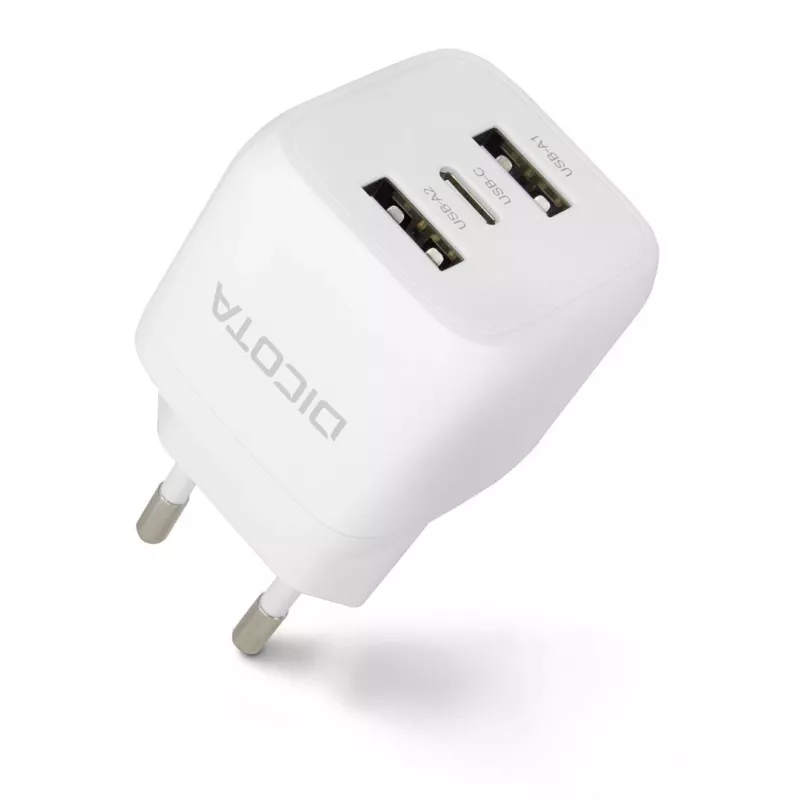 DICOTA D32069 laadija sülearvutile ja nutitelefonile, valge, vahelduvvool, kiirlaadimine, siseruumides