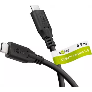 Goobay USB-C-kaabel USB4 100 W 20 Gbit/s Power Delivery 0,5 m - -Plug> (74194)