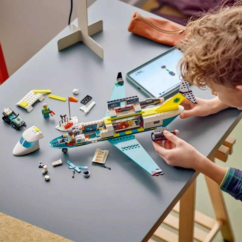 LEGO City päästelennuk 60465 – väike päästelennuki ehituskomplekt, 403 detaili, 4 minifiguuri, vanusele 6+