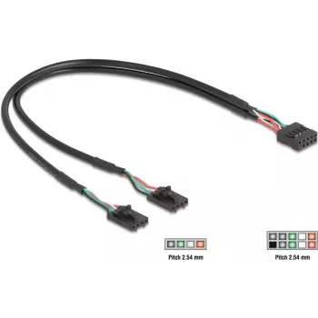 Sisemine USB-kaabel DELOCK 84513 — USB 2.0 4-kontaktiline 10-kontaktiliseks, 0,3 m, must