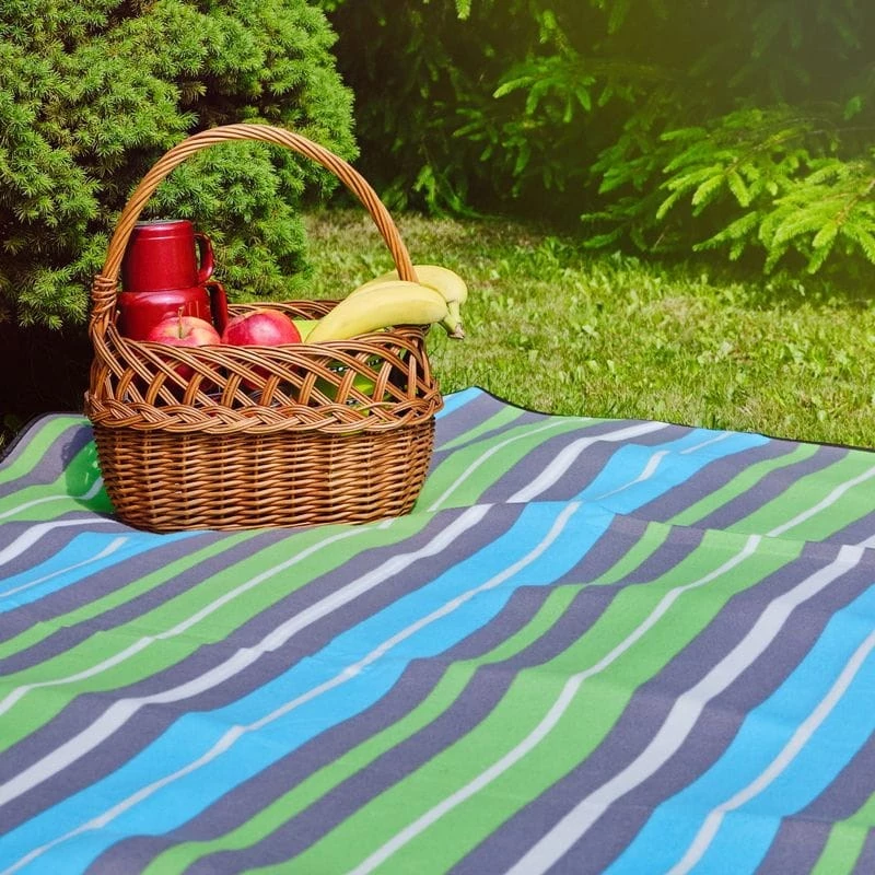 Piknikutekk PROMIS KP200PZ, rohelised triibud, 200 x 150 cm