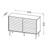Kummut cama meble CORTINA 1D3S 120x40x81 cm, must, 3 sahtlit, puitlaastplaadist