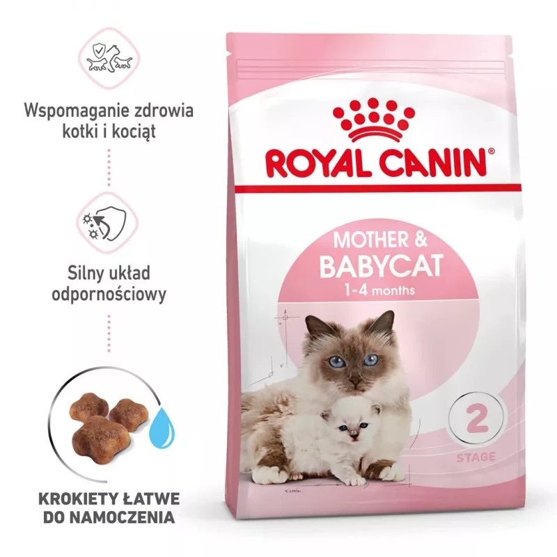 Kuiv kassitoit Royal Canin Mother & Babycat 2 kg — kana, tiinetele, imetavatele emakassidele ja kassipoegadele (Junior)