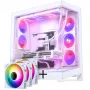 PHANTEKS NV-Seeria NV9 MK2 PC-korpus, EATX, DRGB, karastatud klaas - valge + M25 Gen2 PWM D-RGB ventilaator 3-pack - pöördtiivikuga, 140 mm, valge + DRGB komplekt