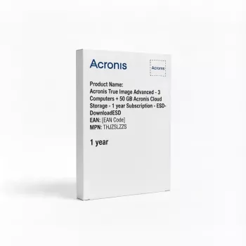 Acronis True Image Advanced - 3 arvutit + 50 GB Acronis Cloud Storage - 1-aastane tellimus - ESD-AllalaaditavESD