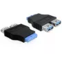 Delock Adapter USB 3.0 Pin Header Socket > 2 x USB 3.0 Socket - kõrvuti (65324)