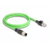 Võrgukaabel DeLOCK M12-kaabel A-kodeeritud 8 kontaktiga isane RJ45 isasele PUR (TPU) 1 m