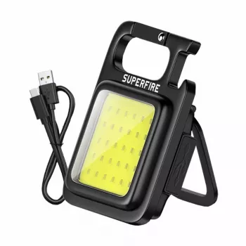 Taskulamp Superfire MX16 — 600 lm valgusvoog, sisseehitatud 500 mAh aku, USB-C laadimine