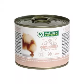 Märg koeratoit nature’s protection Adult Small — Turkey & Apples, 200 g, gluteenivaba, suhkruvaba, väikestele tõugudele