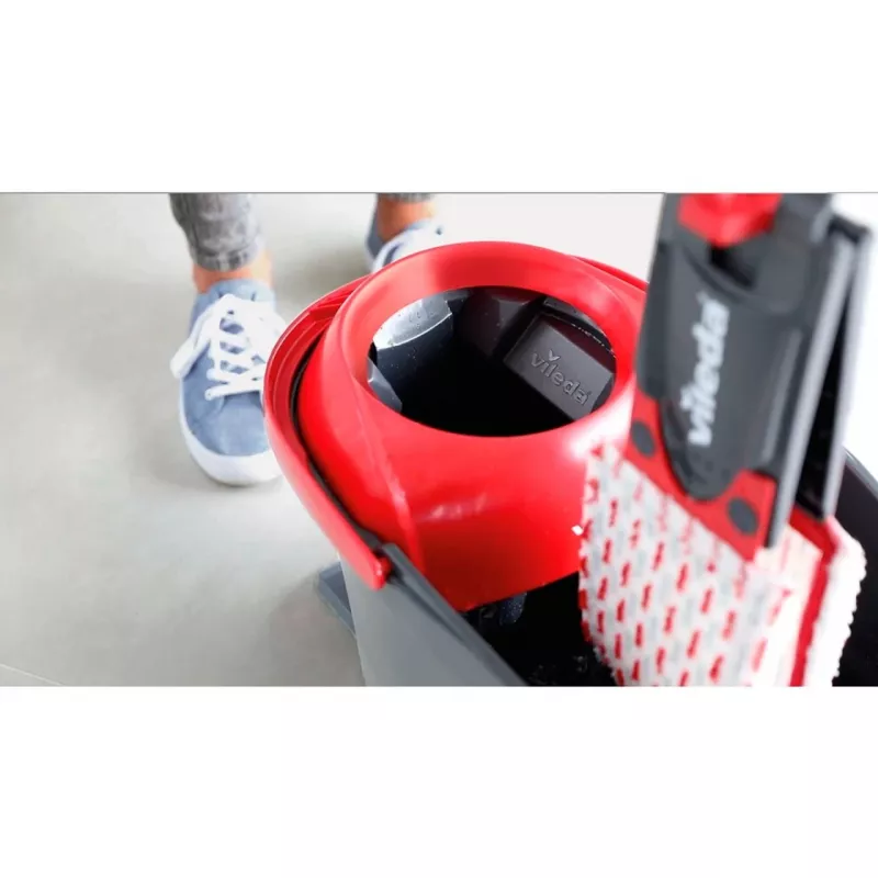 Mopping system bucket VILEDA 140827 – Must fiber, wet cleaning, telescopic handle 130 cm, 35 cm grip, for laminate/tiles/wood