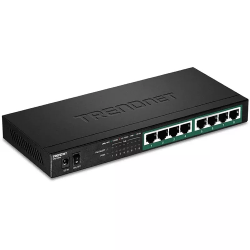 TRENDnet TPE-TG84 - Lüliti - 8 x 10/100/1000 (PoE+) - lauaarvutile, seinale paigaldatav - PoE+ (120 W)