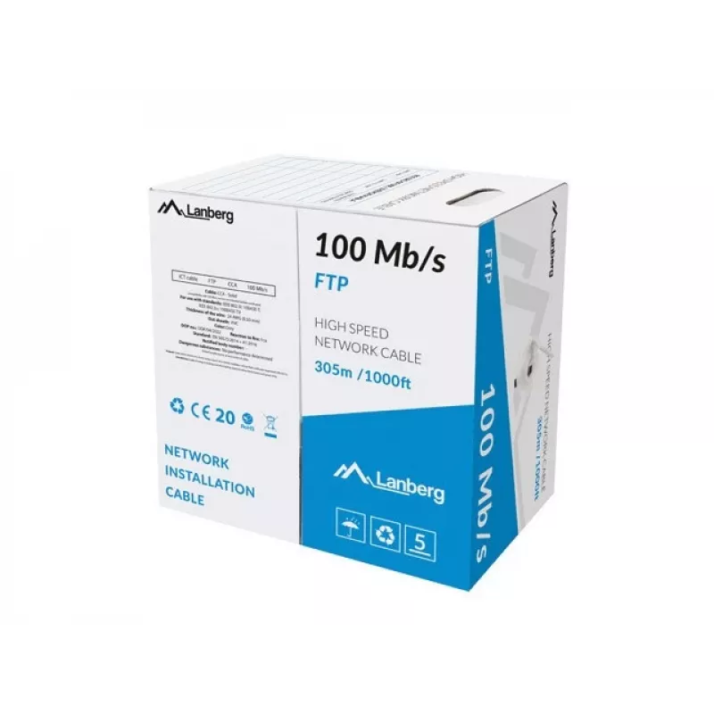 Lanberg LCF5-10CC-0305-S võrgukaabel hall 305 m Cat5 F/UTP (FTP)