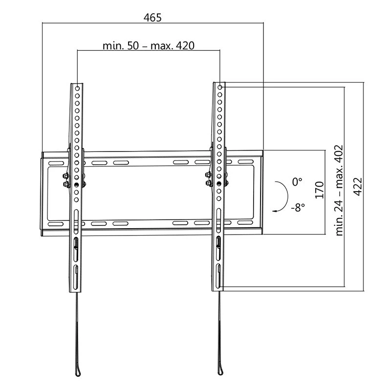 LogiLink BP0010 telerikinnitus/alus 139,7 cm (55 tolli) must