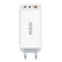 SAVIO LA-07 GaN 65W seinadapter, USB, QC4.0+, PD 3.0, Valge