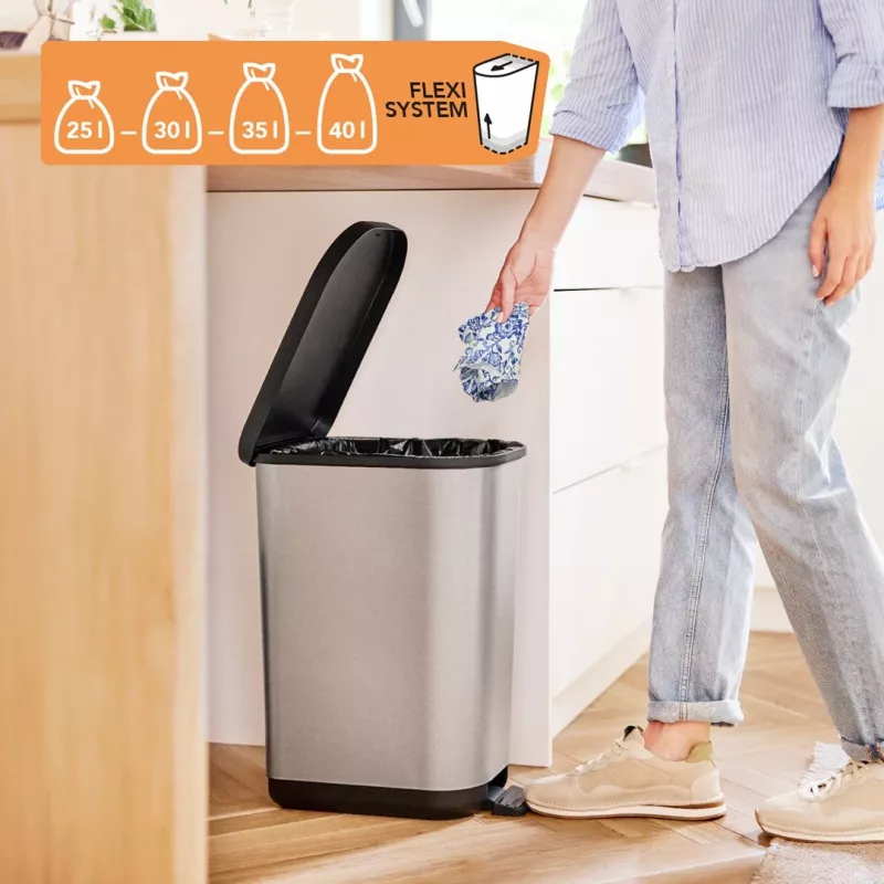 ROTHO Ribo Graphite - pedaaliga prügikast – 35 l