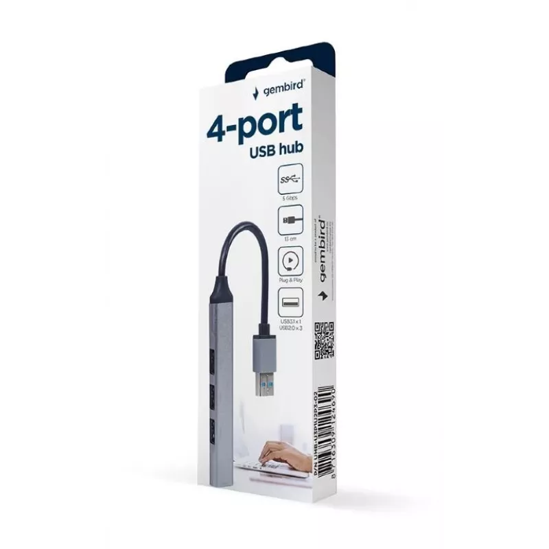 USB 3.0 liidese jaotur GEMBIRD UHB-U3P1U2P3-02 — 4 porti