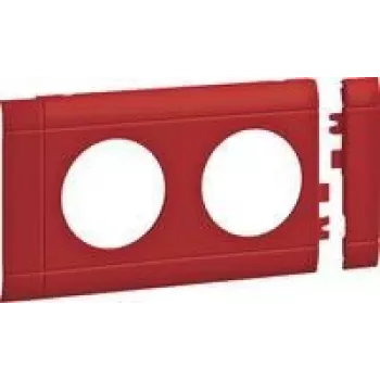 Hager kateplaat 2-pesaline pistikupesa GB080203020 halogeenivaba ABS OT80mm virnastatav Punane 1 (GB080203020)