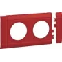 Hager kateplaat 2-pesaline pistikupesa GB080203020 halogeenivaba ABS OT80mm virnastatav Punane 1 (GB080203020)