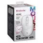 Juhtmevaba hiir DEFENDER 52297 Silent Click — mõlemakäeline, 2,4 GHz nano USB, 1600 DPI, valge