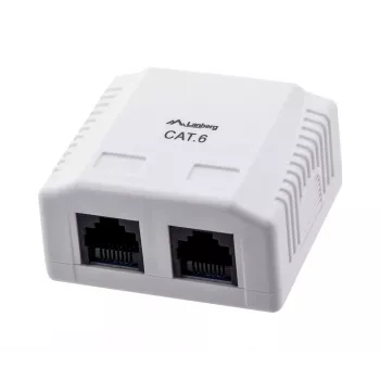 LANBERG Outlet Box RJ-45 Cat6 OU6-0002-W valge, 2 pesa, 30×54×57 mm