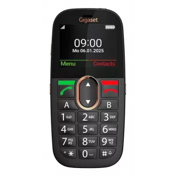 Senior mobiiltelefon Gigaset GL695 — 2,31-tolline (5,87 cm) ekraan, 240×320, üks SIM, 4G, 2 MP kaamera, 1400 mAh, must