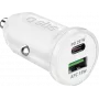 SBS auto laadija 12/24V 1x Type C PD+ USB 2,1 A valge