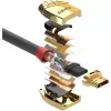 Lindy 10 m standardne HDMI-kaabel, Gold Line, 10 m, HDMI tüüp A (standardne), HDMI tüüp A (standardne), 4096 x 2160 pikslit, kuldne, hall