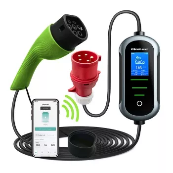 Elektriauto laadija QOLTEC 22 kW 400 V WiFi (TUYA) 7 m kaabliga