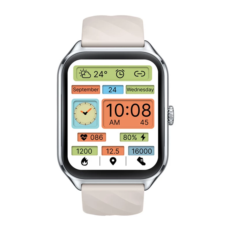 Zeblaze GTS 4 nutikell — 1,94-tolline (4,93 cm) AMOLED 466×466 px, puuteekraan, Wi‑Fi, metallkest, silikoonrihm (valge)