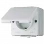 Pistikupesa tüüp F Jung 620 W — 16 A, 250 V, duroplastkorpus, valge, kõrgus 47 mm