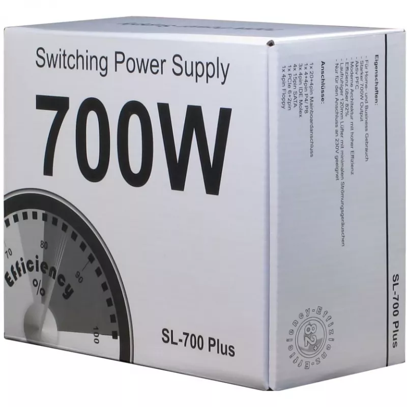 Inter-Tech SL-700 Plus - Toiteplokk (sisemine) - ATX12V 2,4 - AC 230 V - 700 W - aktiivne PFC (88882141)
