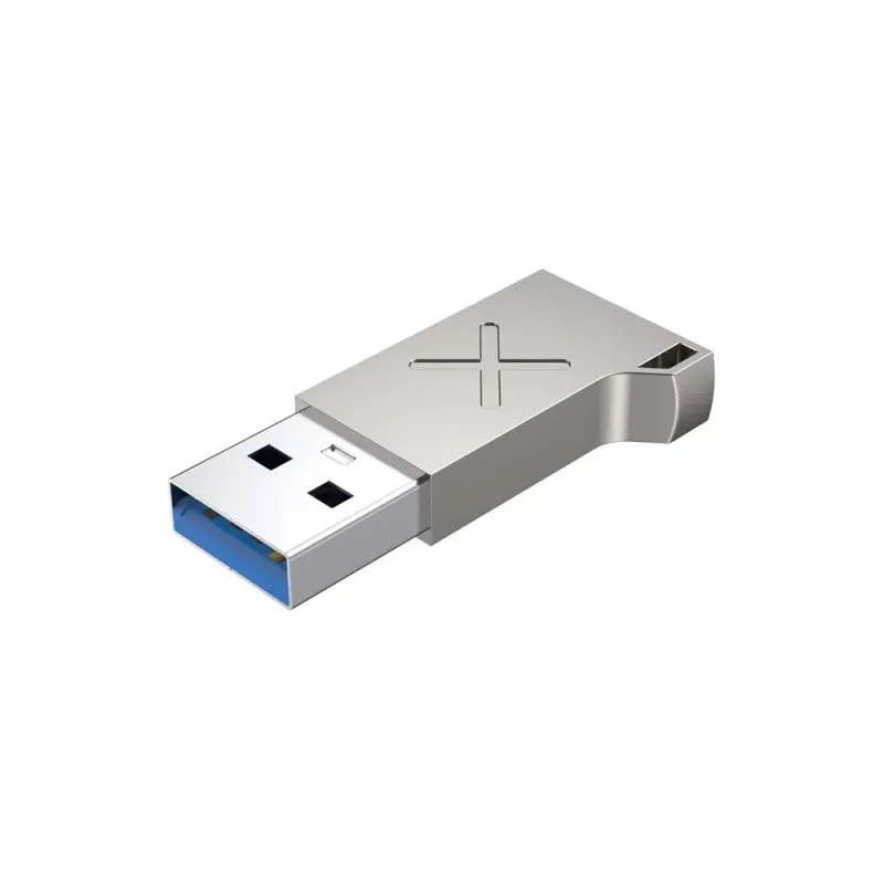 USB-pistikuadapter Unitek A1034NI, hõbedane, USB 2.0/3.2 Gen1, kuni 5 Gbit/s, tsinkkest, 36×16,7×5,7 mm