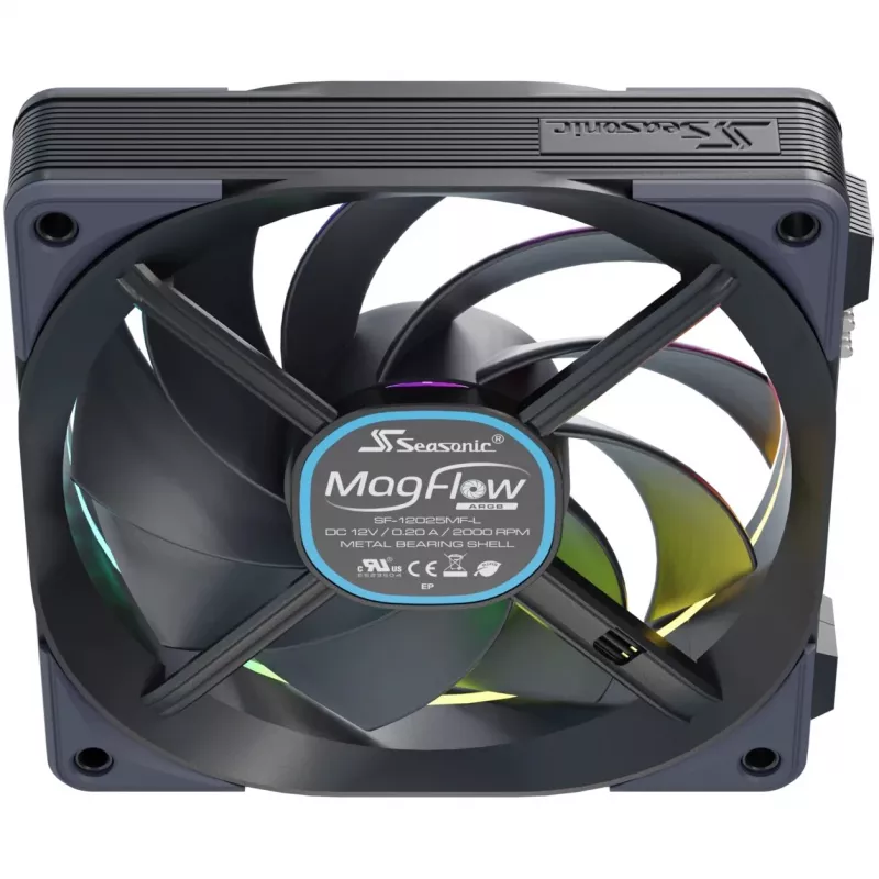 Ventilaator Seasonic MagFlow ARGB 12 cm 2000 RPM Must