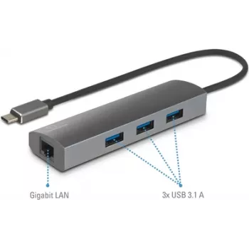 Renkforce RF-3374952 liidesejaotur USB 2.0 USB-C 1000 Mbit/s must - hall (RF-3374952)