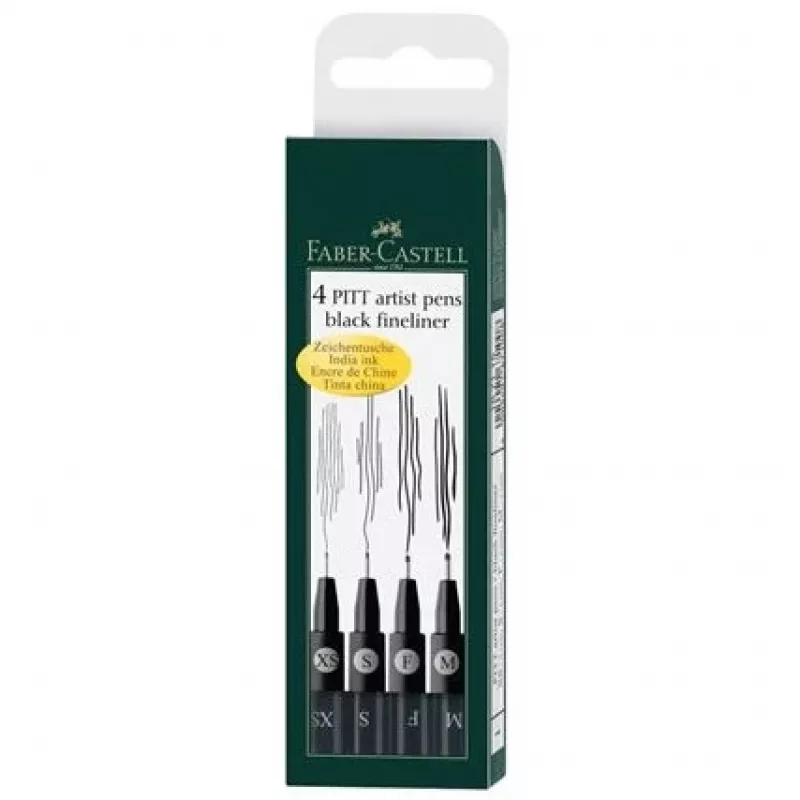 Fineliner Faber-Castell 167115 Multi Must 4 tk