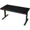 Kahemootoriga istuv/seisev reguleeritava kõrgusega mängulaud traadita laadija, RGB-valgustuse, juhtpaneeli ja USB-portidega, PB melamiinpinnaga lauaplaat, must.
