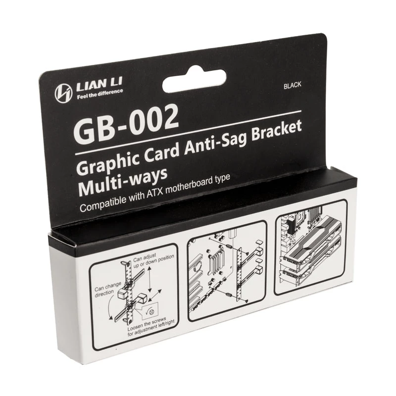 Graafikakaardi hoidik Lian Li GB-002 terasest universaalne 128,4 mm x 104 mm, must, toetab 2 graafikakaarti