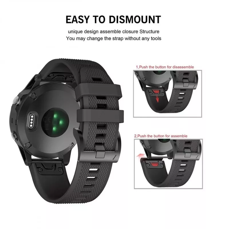 Kellarihm Tech-Protect Garmin Fenix seeriale — ühildub mudelitega Fenix 3, 5X, 3HR, 5X Plus, 6X, 6X Pro, 7X — Must