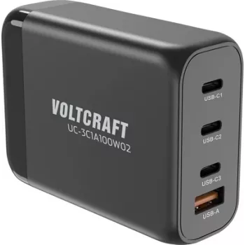 Voltcraft UC-3C1A100W02 USB-laadija 100 W pistikupesa siseruumides USB-C pistik USB-A (VC-16619005)