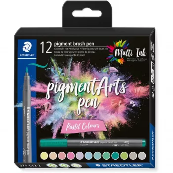 Brush Pen Staedtler Pigment Arts Pastelvärvides 12 tk