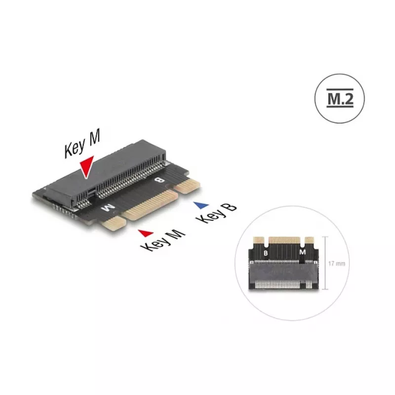 DeLOCK 64342 sisemine M.2 adapter hostiliidesega M.2 isane must
