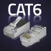 RJ45 modulaarpistik QOLTEC 54556 CAT6 FTP, hõbedane, 18×22×11 mm, 100 tk pakendis