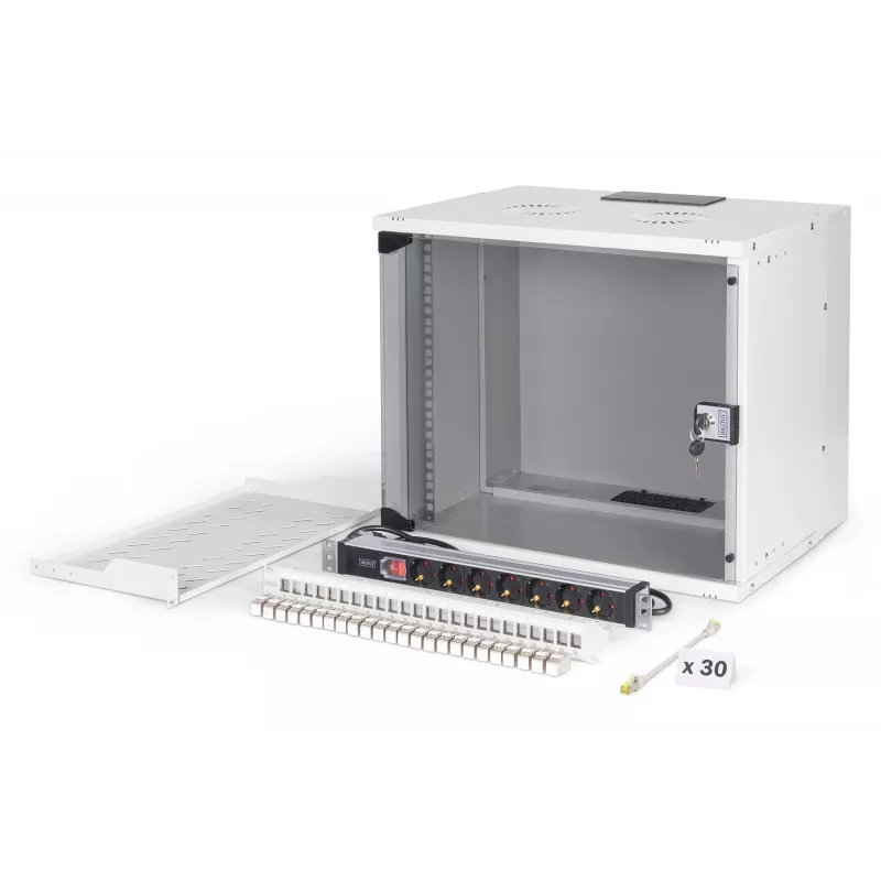 Seinale paigaldatav võrgukapp DIGITUS SOHO Pro 19 tolli 9U, 540 x 400 mm, IP20, võtmelukk, 60 kg