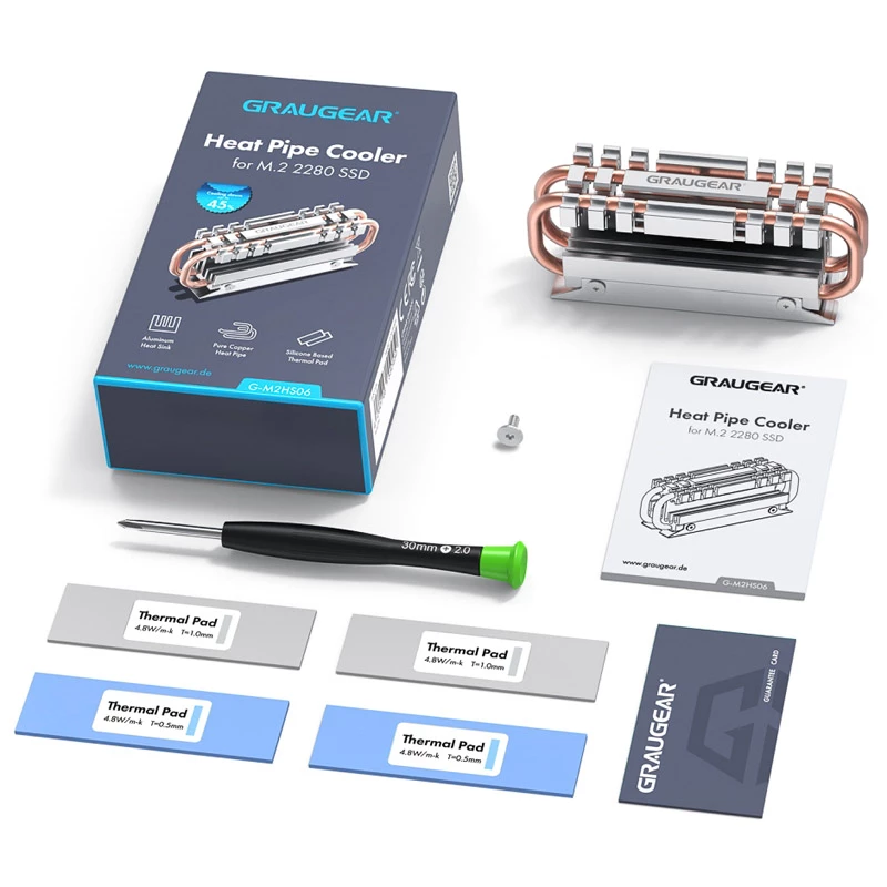 Jahutusradiaator GRAUGEAR G-M2HS06 Alumiinium Vask M.2 NVMe SSD-le