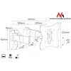 Seinakinnitus MACLEAN MC-503A S ekraanidele 23 tolli kuni 42 tolli, kallutatav ±20°, VESA 75×75–200×200, 30 kg, hõbedane