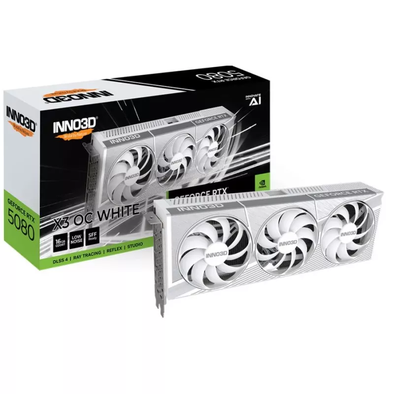 INNO3D GeForce RTX 5080 X3 OC White 16GB GDDR7 graafikakaart