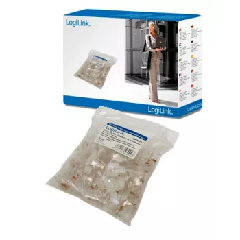 RJ-45 Wire Connector LOGILINK MP0002, CAT5e, läbipaistev, 100 tk pakend