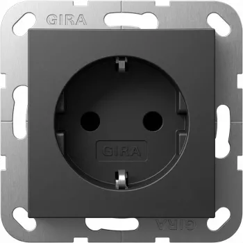 Schuko pistikupesa GIRA System 55 16 A 250 V antratsiit, sügavus 29 mm