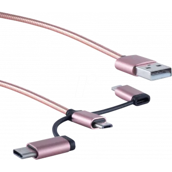 USB-kaabel ShiverPeaks BS14-50074 1m USB A USB C/Micro-USB B/Lightning